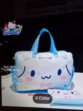 Sanrio Cinnamoroll Pastel Blue and White Travel Tote Bag